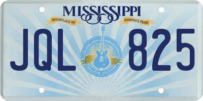 MS license plate JQL825