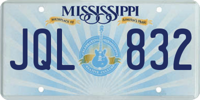 MS license plate JQL832