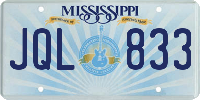 MS license plate JQL833