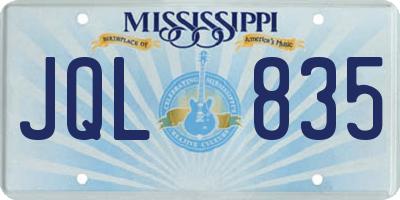 MS license plate JQL835