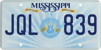 MS license plate JQL839