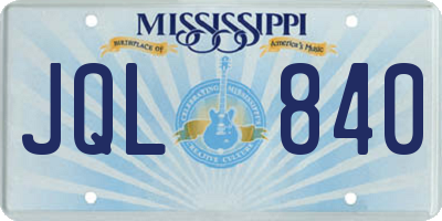 MS license plate JQL840