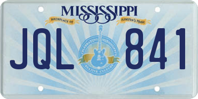 MS license plate JQL841