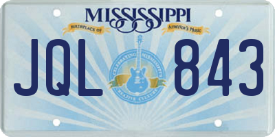 MS license plate JQL843