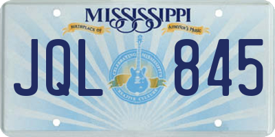 MS license plate JQL845