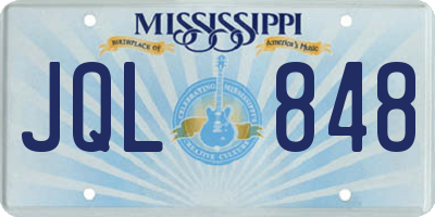 MS license plate JQL848