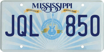 MS license plate JQL850