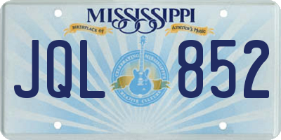 MS license plate JQL852