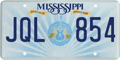 MS license plate JQL854