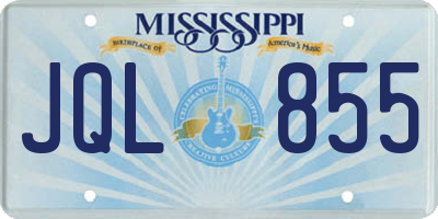 MS license plate JQL855