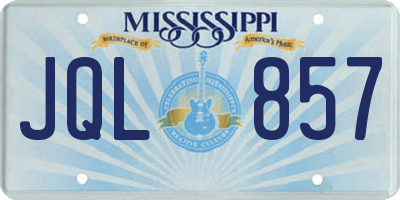 MS license plate JQL857