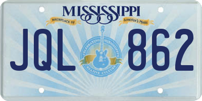 MS license plate JQL862