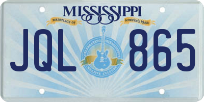 MS license plate JQL865