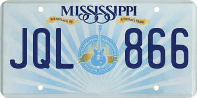 MS license plate JQL866