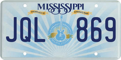 MS license plate JQL869