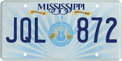 MS license plate JQL872