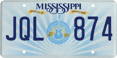 MS license plate JQL874