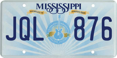 MS license plate JQL876