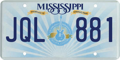 MS license plate JQL881