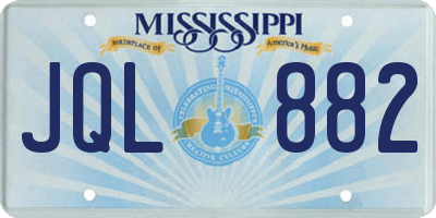 MS license plate JQL882