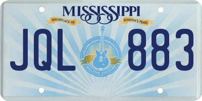 MS license plate JQL883