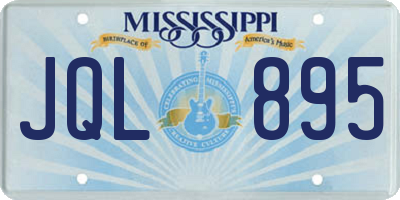 MS license plate JQL895