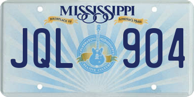 MS license plate JQL904