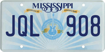 MS license plate JQL908