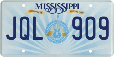 MS license plate JQL909