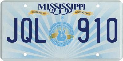 MS license plate JQL910