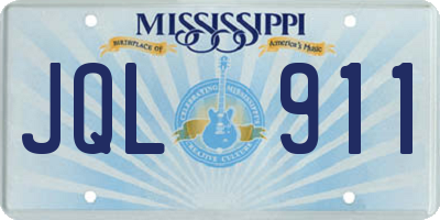 MS license plate JQL911