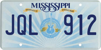 MS license plate JQL912