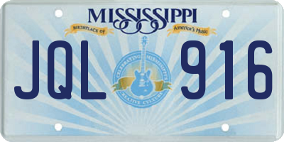 MS license plate JQL916