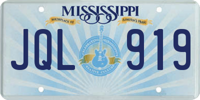 MS license plate JQL919