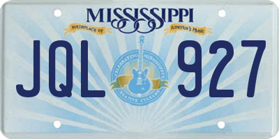 MS license plate JQL927