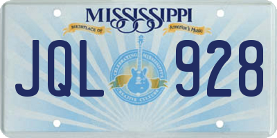 MS license plate JQL928