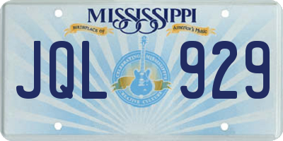 MS license plate JQL929