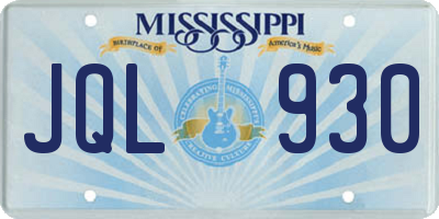 MS license plate JQL930