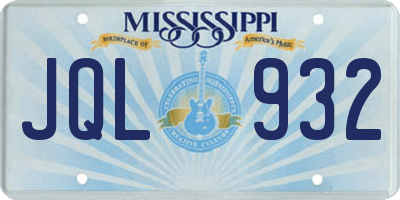 MS license plate JQL932