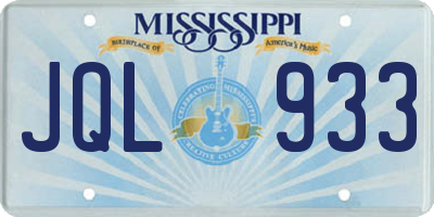 MS license plate JQL933