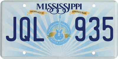 MS license plate JQL935