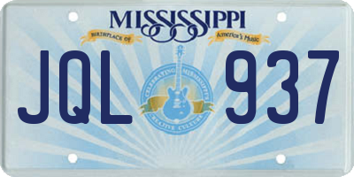 MS license plate JQL937