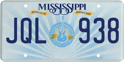 MS license plate JQL938