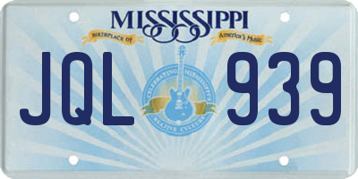 MS license plate JQL939