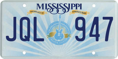 MS license plate JQL947