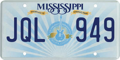 MS license plate JQL949