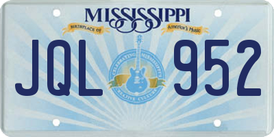 MS license plate JQL952