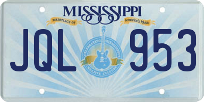 MS license plate JQL953