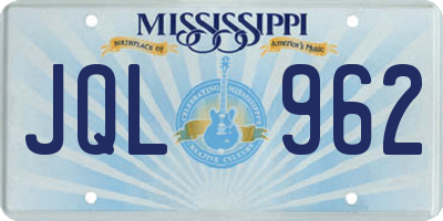 MS license plate JQL962