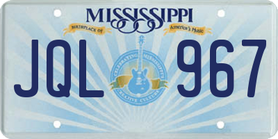 MS license plate JQL967